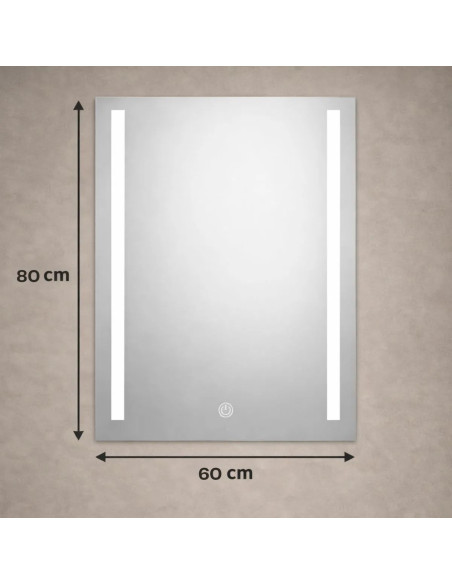 Espejo Led Táctil Vertical 60x80 Dimerizable ZC